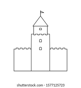 Castle icon on white background. Vector illustration.