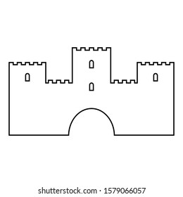 Castle icon on white background. Vector illustration.