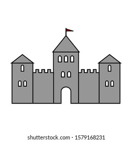 Castle icon on white background. Vector illustration.