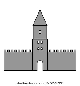 Castle icon on white background. Vector illustration.