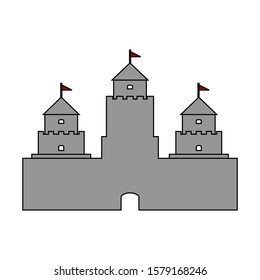Castle icon on white background. Vector illustration.