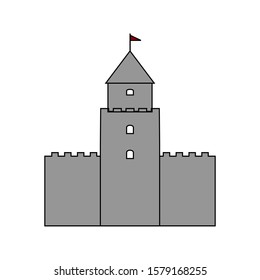 Castle icon on white background. Vector illustration.