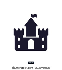 Burgsymbol auf weißem Hintergrund Vektorgrafik.