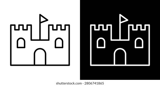 Castle icon Outline flat Icon.