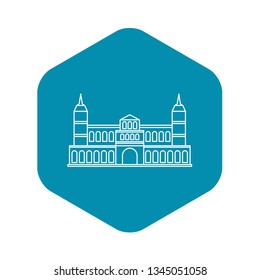 Castle icon. Outline illustration of castle vector icon for web