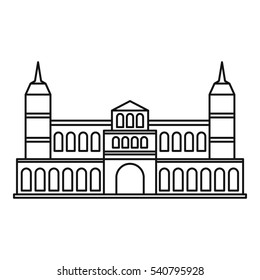 Castle icon. Outline illustration of castle vector icon for web