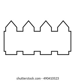 Castle icon in outline style isolated on white background. Play symbol vector illustration