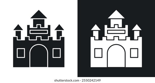 Castle icon pack in black color.