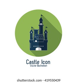 Castle icon. Palace design. Flat illustration, vector