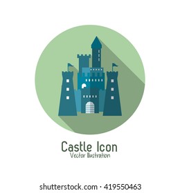 Castle icon. Palace design. Flat illustration, vector