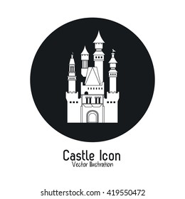 Castle icon. Palace design. Flat illustration, vector
