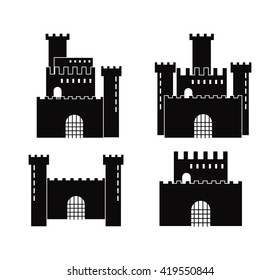 Castle icon. Palace design. Flat illustration, vector