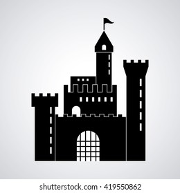 Castle icon. Palace design. Flat illustration, vector