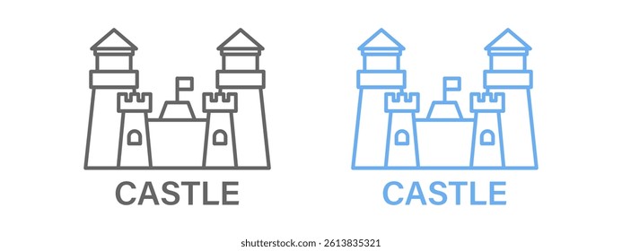 Castle Icon set with Editable Stroke