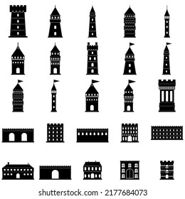 castle icon set, castle vector set sign symbol