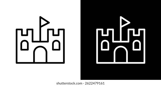Castle icon shape graphic simple plain clipart symbol. thin line outline art
