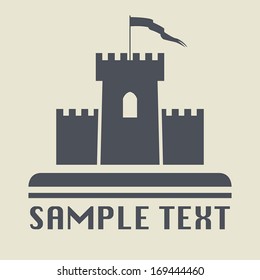 Castle icon or sign, vector illustration