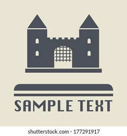 Castle icon or sign, vector illustration