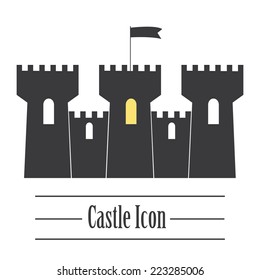 Castle icon or sign, vector illustration