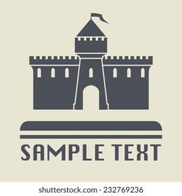 Castle icon or sign, vector illustration