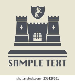 Castle icon or sign, vector illustration