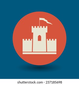 Castle icon or sign, vector illustration