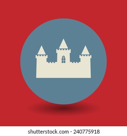 Castle icon or sign, vector illustration