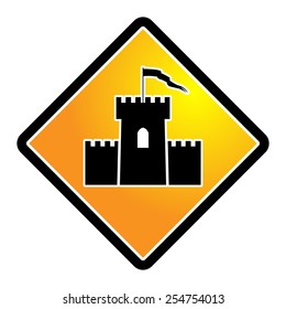 Castle icon or sign, vector illustration