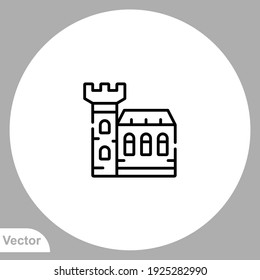 Vector de signo de icono del castillo,Símbolo, ilustración de logotipo para web y móvil