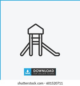 castle icon. simple outline castle vector icon. on white background.