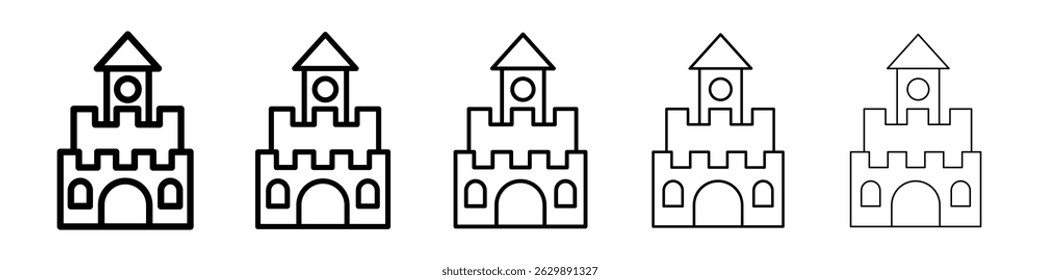 Castle icon Simple thin line flat symbol