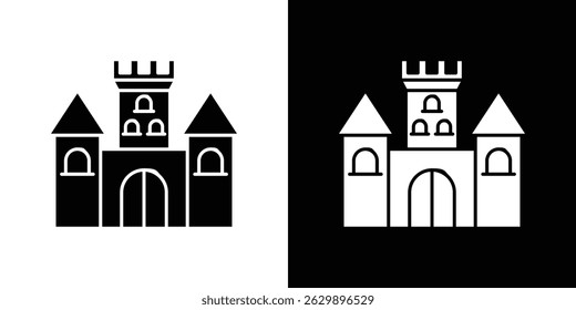 Castle icon in solid flat trendy design style.