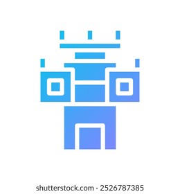Castle Icon solid gradient blue summer beach symbol illustration vector element symbol perfect.
