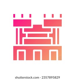 Castle icon solid gradient pink yellow illustration vector element and symbol perfect.