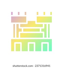Castle icon solid gradient purple yellow green summer beach illustration vector element and symbol perfect.