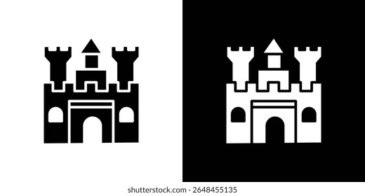 Castle icon symbol collection. Flat vector stock illustration.
