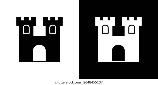 Castle icon symbol collection. Flat vector stock illustration.