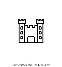 Castle icon symbol collection on white background.