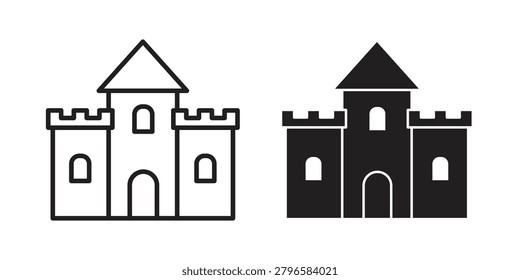 Castle icon and symbol. Vector icon editable set