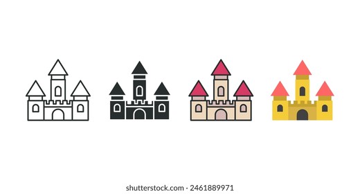 Castle Icon symbol vector illustration isolated on white background