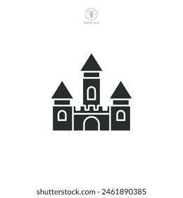 Castle Icon symbol vector illustration isolated on white background