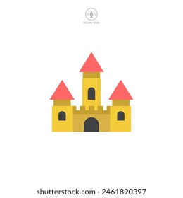 Castle Icon symbol vector illustration isolated on white background