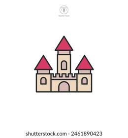 Castle Icon symbol vector illustration isolated on white background