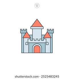 Castle icon symbol vector illustration isolated on white background