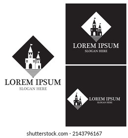 Castle icon and symbol vector template