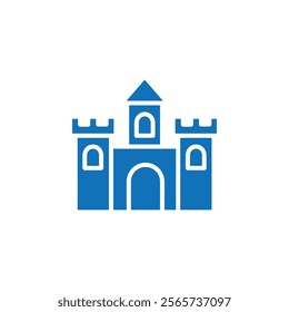 Castle icon Thin line illustration set