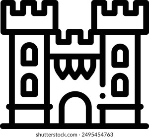 castle icon. Thin Linear Style Design Isolated On White Background
