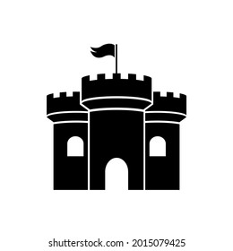 Castle  icon, Tower logo isolated on white background  