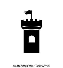 Castle  icon, Tower logo isolated on white background  