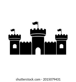 Castle  icon, Tower logo isolated on white background  